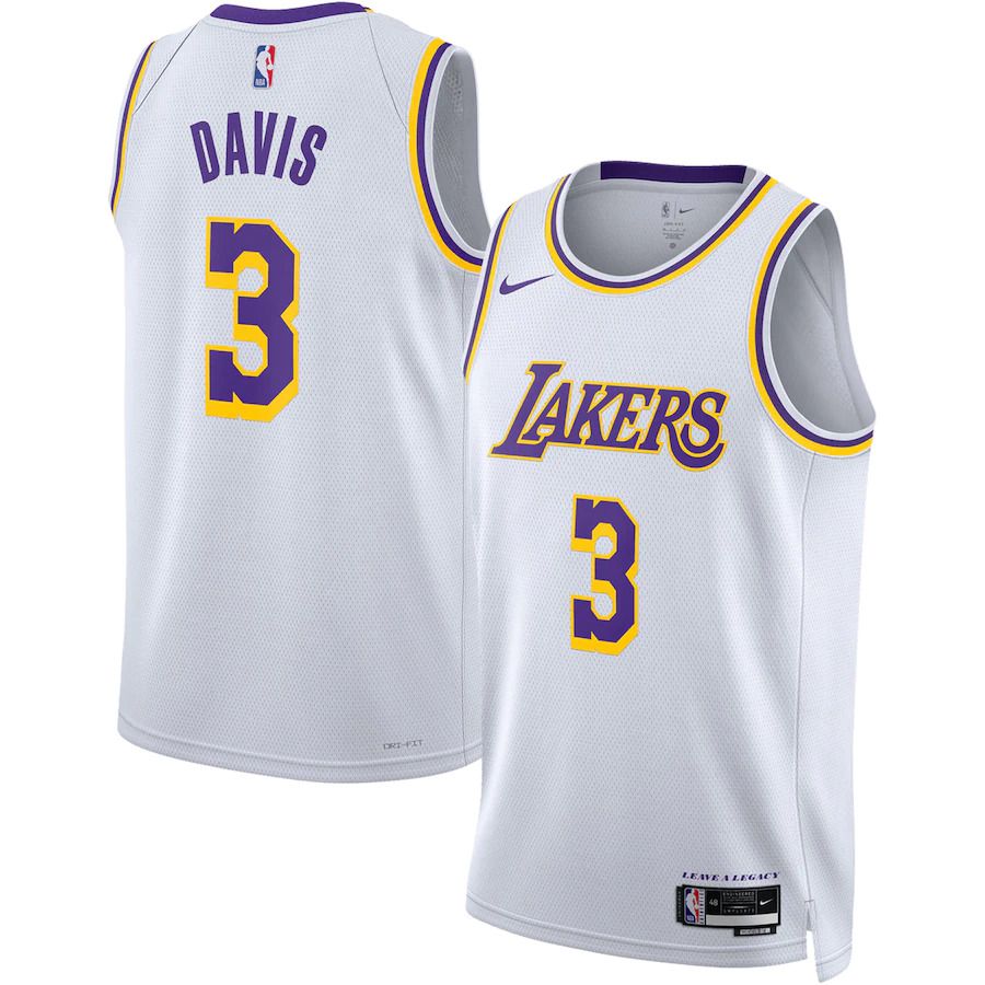 Men Los Angeles Lakers #3 Anthony Davis Nike White Association Edition 2022-23 Swingman NBA Jersey->los angeles lakers->NBA Jersey